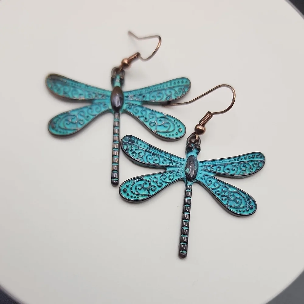 Blue Dragonfly Earrings‎